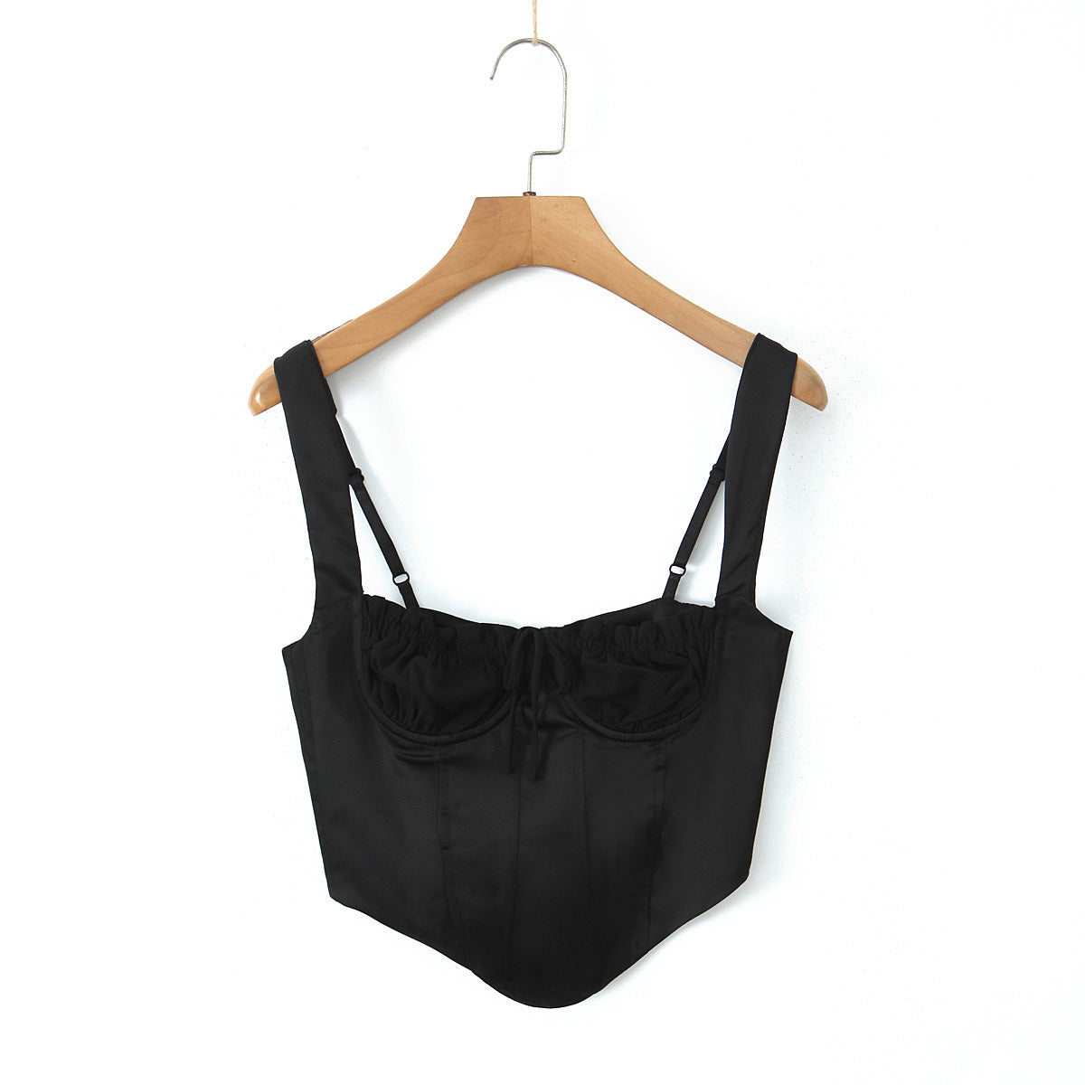 Women Suspender Vest Lace up Boning Corset Corset Backless Tube Top Short Top