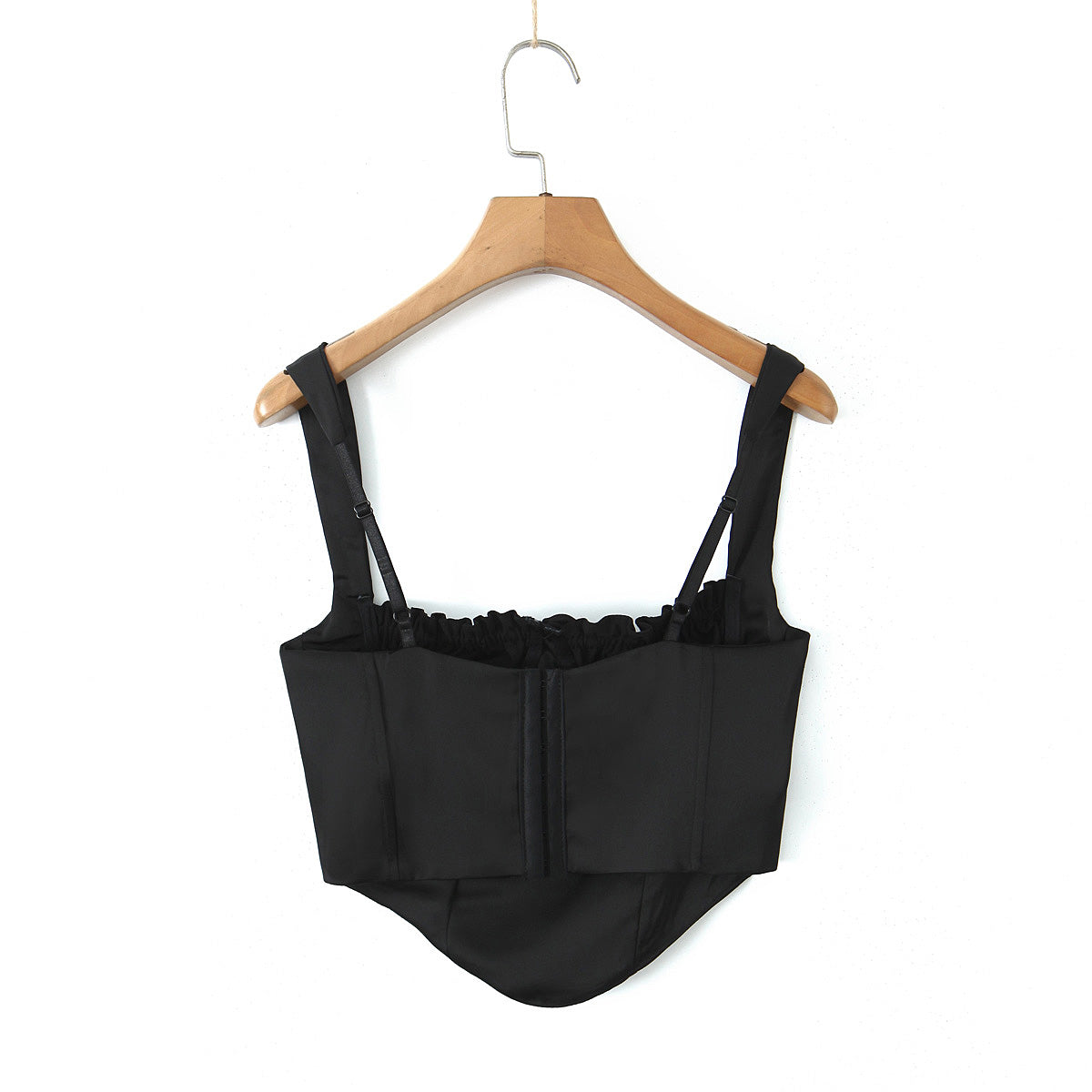 Women Suspender Vest Lace up Boning Corset Corset Backless Tube Top Short Top