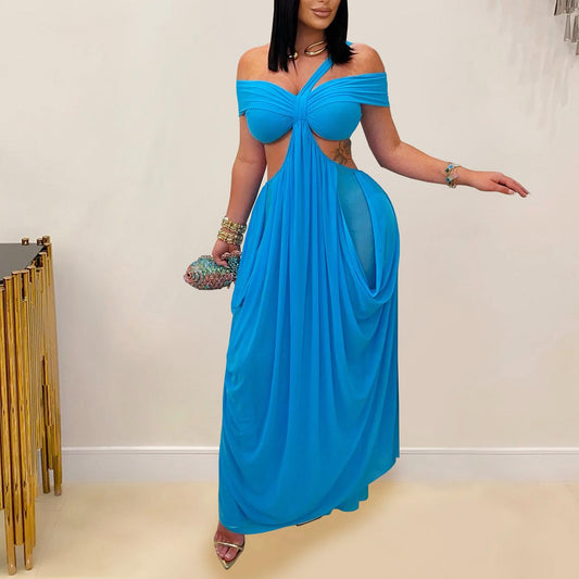 Women Wear Sexy Bandeau Slim Fit Sheer Mesh Dress